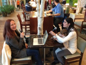 Sylvia with one of her daughters as we do our interview.