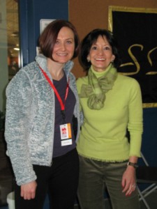 Allison Manley and Rhea Schwartz in a photo for the Manleywoman Skatecast, a figure skating podcast