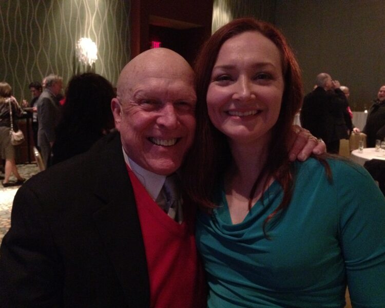 Allison Manley and Doug Wilson in a photo for the manleywoman skatecast, a figure skating podcast