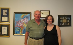 Ron Ludington and Allison Manley in a photo for the manleywoman skatecast, a figure skating podcast
