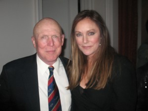 Doug Wilson and Peggy Fleming in a photo for the Manleywoman Skatecast, a figure skating podcast