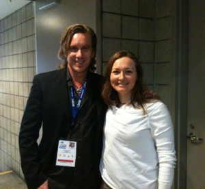 Allison Manley and Tom Dickson in a photo for the Manleywoman Skatecast, a figure skating podcast