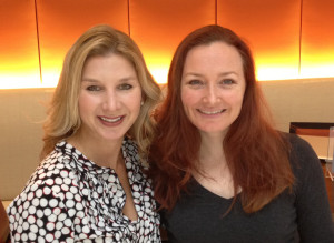 allison manley with Caryn Kadavy in a photo for the Manleywoman Skatecast, a figure skating podcast