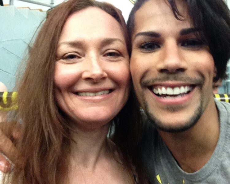 Allison Manley and Rohene Ward in a photo for the manleywoman skatecast, a figure skating podcast