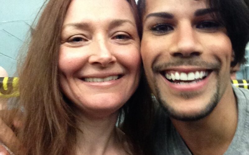 Allison Manley and Rohene Ward in a photo for the manleywoman skatecast, a figure skating podcast