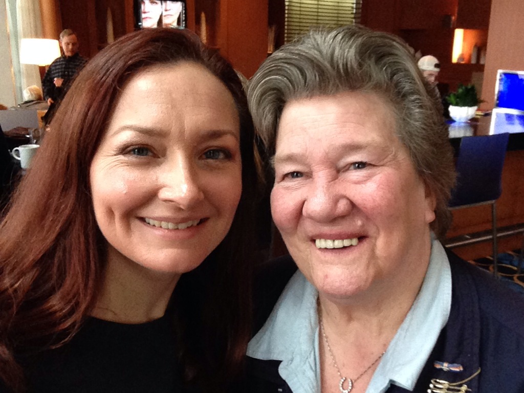 Allison Manley with Soujkie Dijkstra in a photo for for the manleywoman skatecast, a figure skating podcast