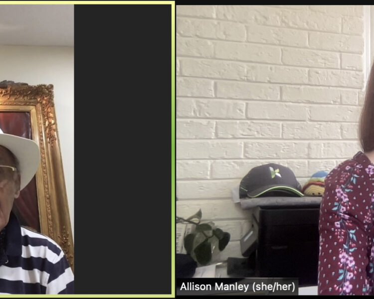 Zoom call with Courtney Jones and Allison Manley