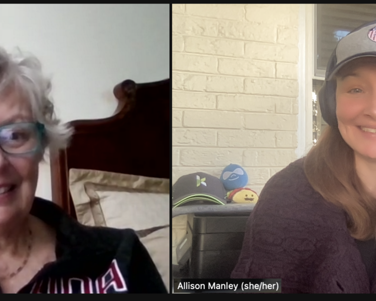 Allison Manley and Debbi Wilkes on a zoom call