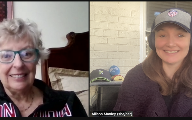 Allison Manley and Debbi Wilkes on a zoom call