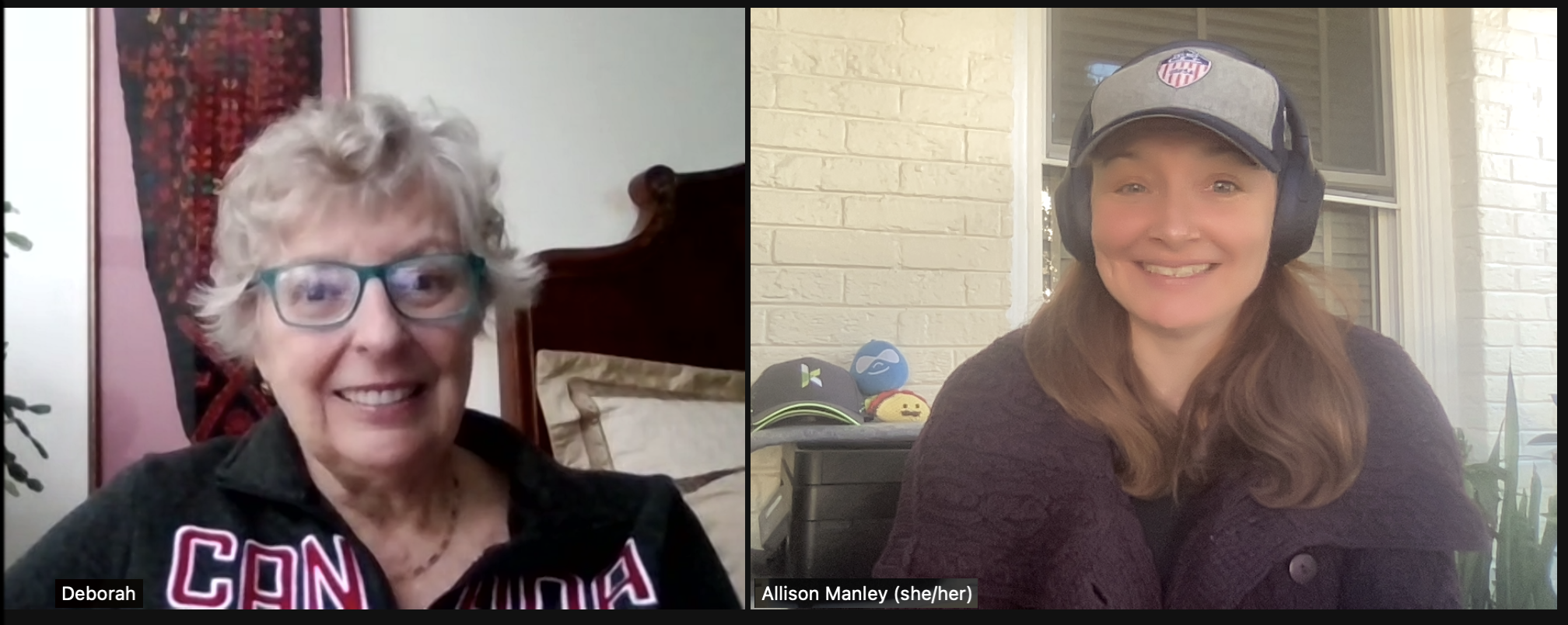 Allison Manley and Debbi Wilkes on a zoom call