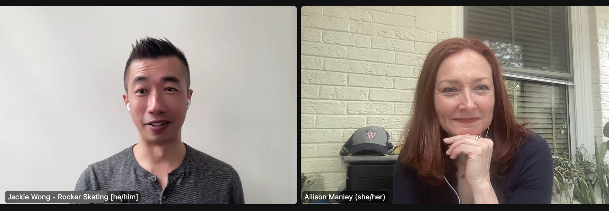 Jackie Wong and Allison Manley on a Zoom call