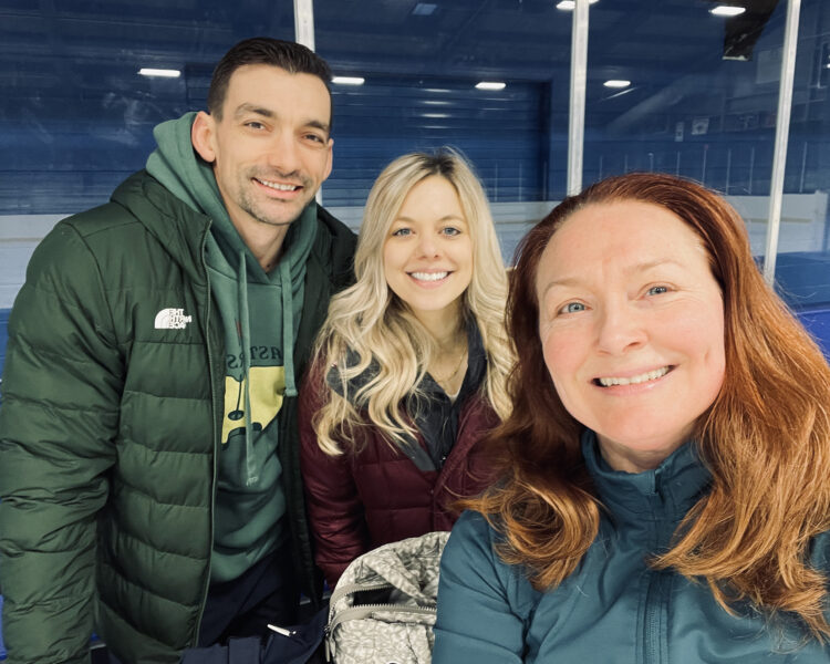 Alexa and Chris Knierim with Allison Manley
