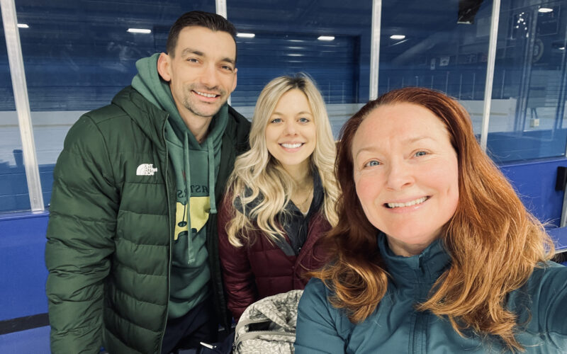 Alexa and Chris Knierim with Allison Manley