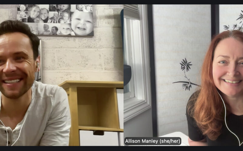 Mark Hanretty and Allison Manley on a Zoom call